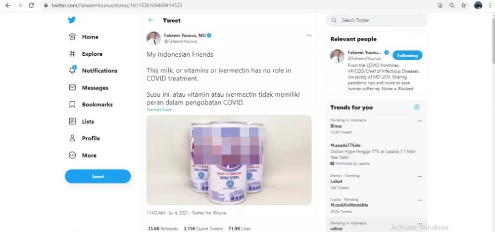 Fakta Faheem Younus berbagai sumber