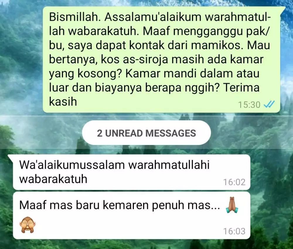 Chat lucu mencari kosan © berbagai sumber Chat lucu mencari kosan © berbagai sumber