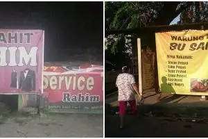 10 Tulisan di spanduk tempat usaha ini endingnya malah serem abis