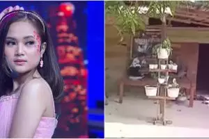 10 Potret rumah Nia LIDA di kampung halaman, sederhana berdinding kayu