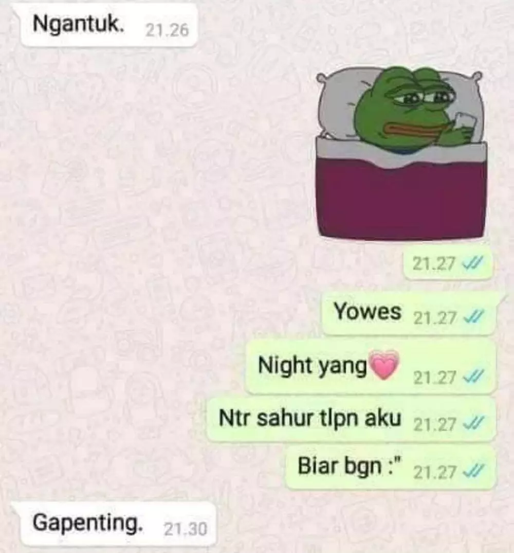 chat lucu niatnya romantis © 2021 instagram.com