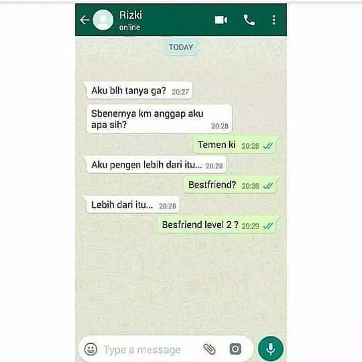 chat lucu niatnya romantis © 2021 instagram.com
