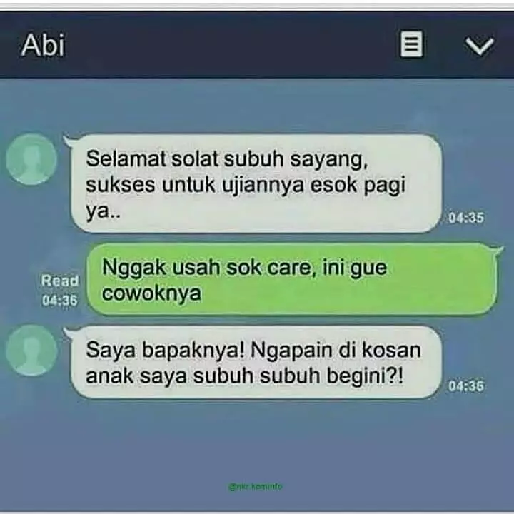 chat lucu niatnya romantis © 2021 instagram.com