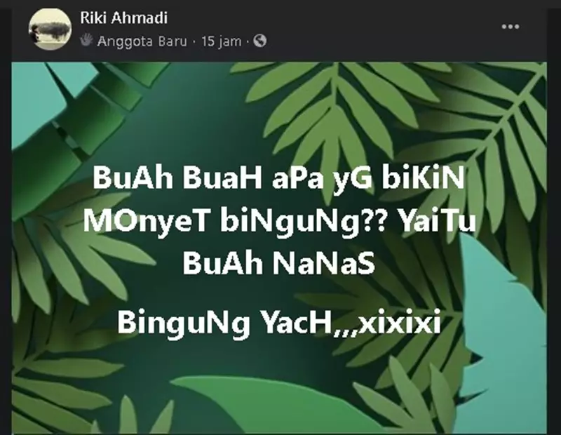 pertanyaan kocak di grup bapak-bapak © 2021 Facebook