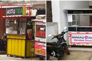 10 Pelesetan nama orang di spanduk warung ini bikin cekikikan