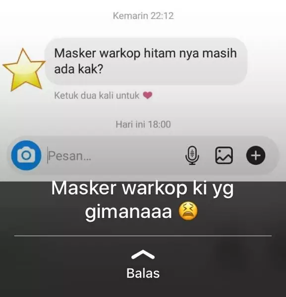 Chat bertanya ke penjual © Twitter