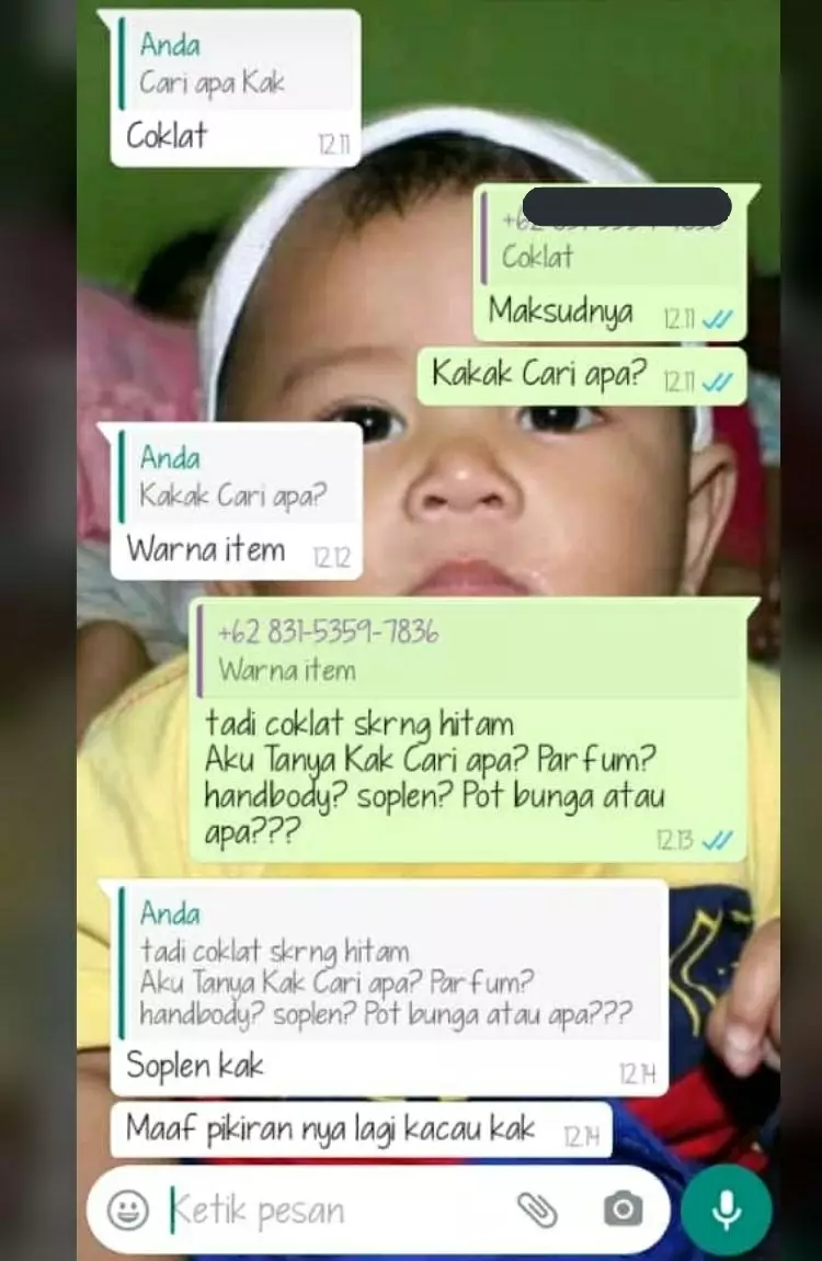 Chat bertanya ke penjual © Twitter