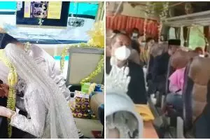 Viral pasangan menikah di dalam bus, hindari kerumunan saat PPKM