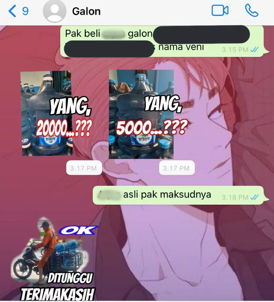 Balasan chat pesan air galon © berbagai sumber Balasan chat pesan air galon © berbagai sumber