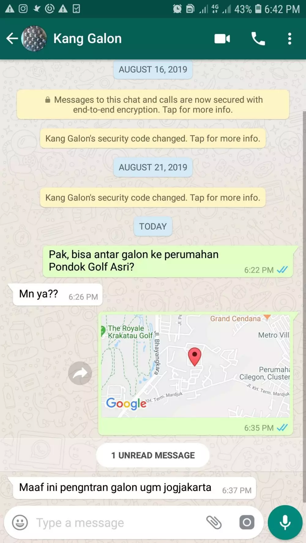 Balasan chat pesan air galon © berbagai sumber Balasan chat pesan air galon © berbagai sumber
