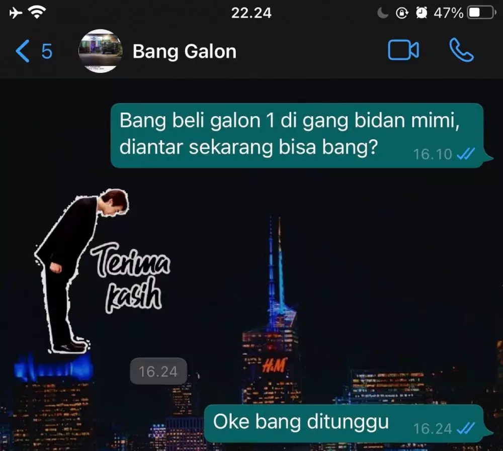 Balasan chat pesan air galon © berbagai sumber Balasan chat pesan air galon © berbagai sumber