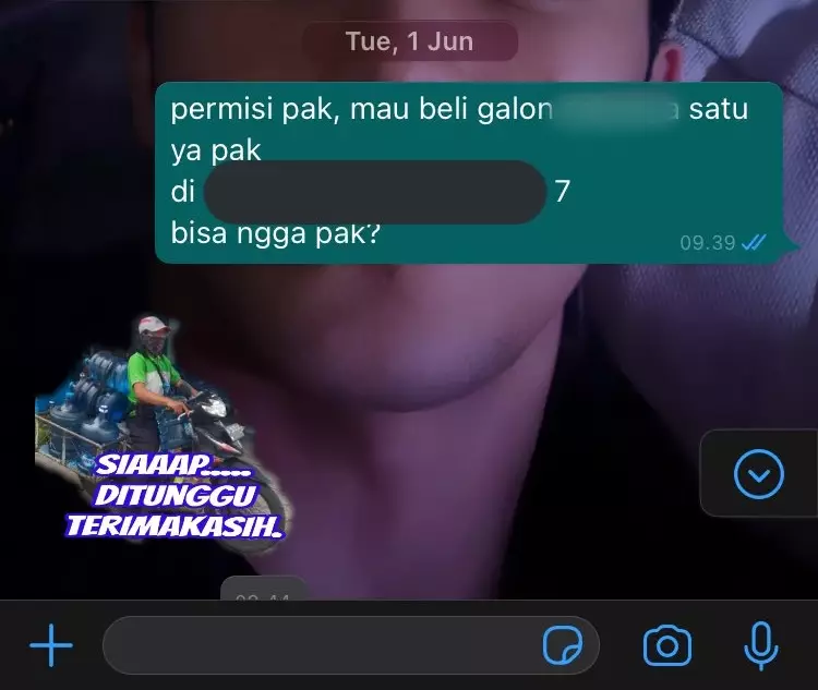 Balasan chat pesan air galon © berbagai sumber Balasan chat pesan air galon © berbagai sumber