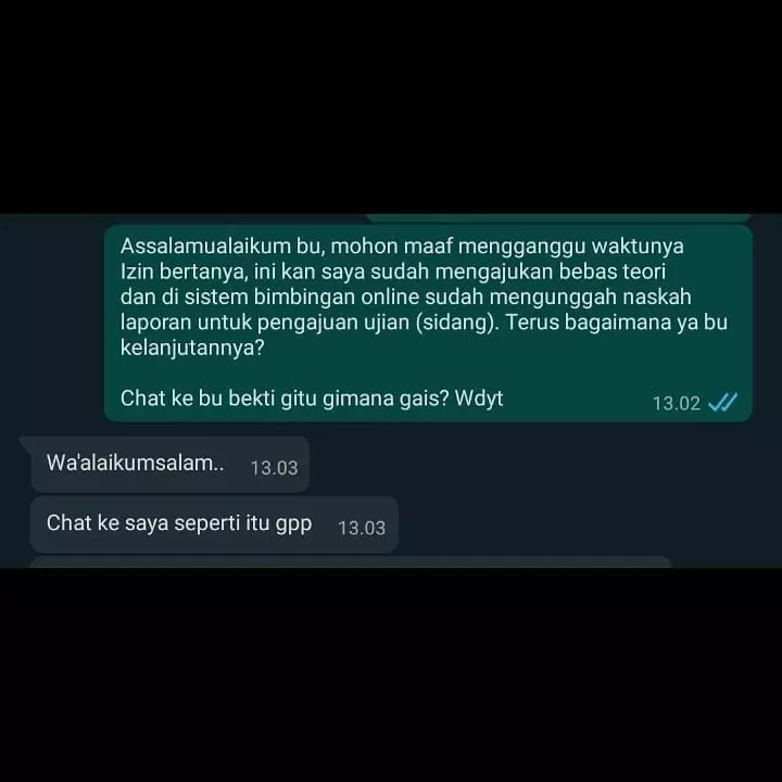 Jawaban dosen pas mahasiswa bertanya © Instagram