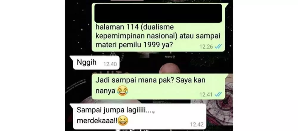 Jawaban dosen pas mahasiswa bertanya © Instagram