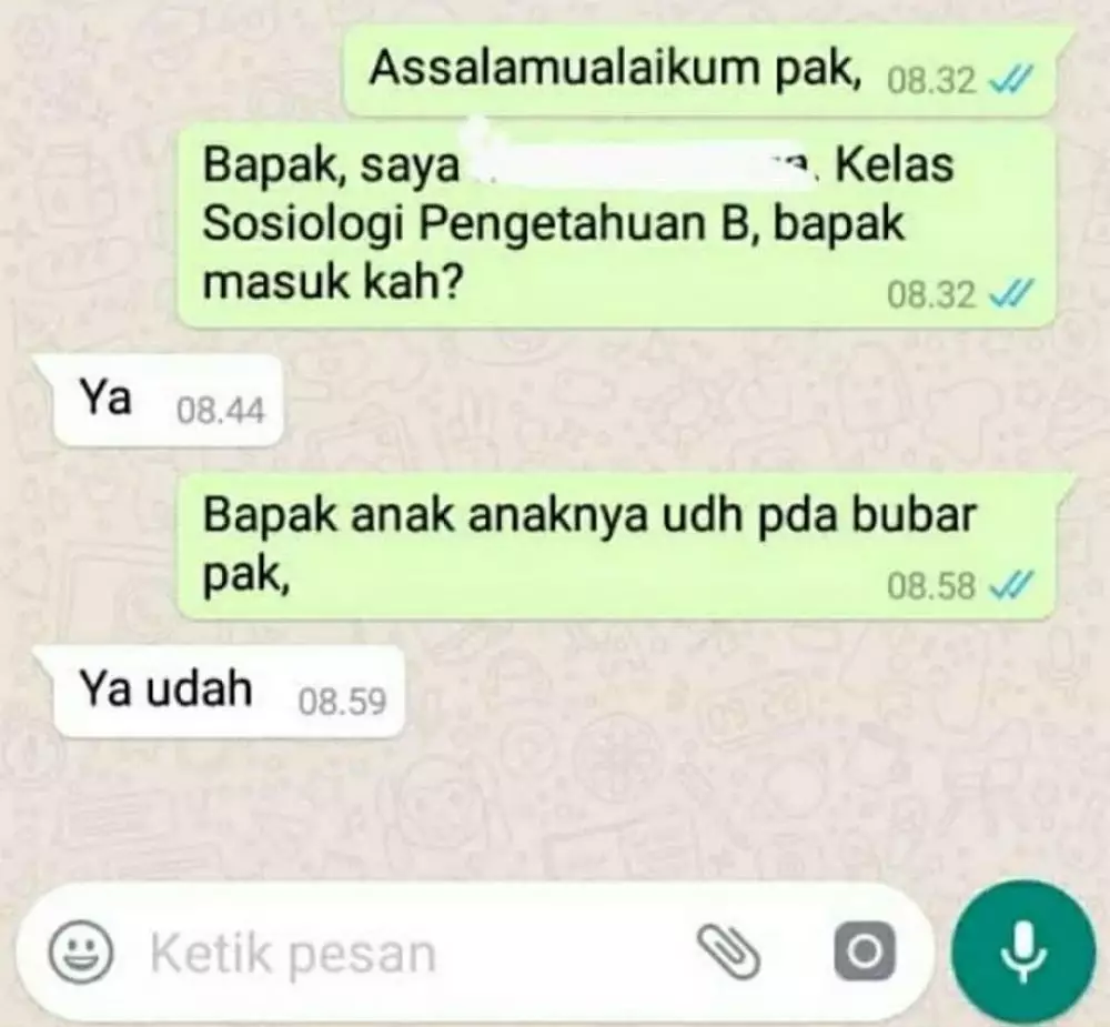 Jawaban dosen pas mahasiswa bertanya © Instagram