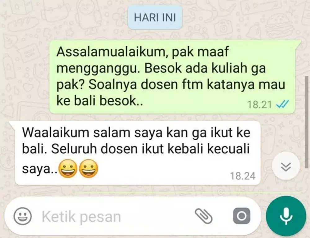 Jawaban dosen pas mahasiswa bertanya © Instagram