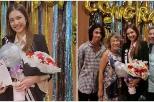 8 Potret momen kelulusan studi S2 Mikha Tambayong, penuh haru