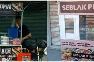 10 Spanduk lucu warung ini terinspirasi idol K-Pop, unik dan menghibur