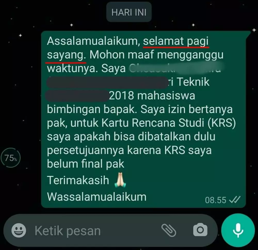 Chat nggak teliti ke dosen © berbagai sumber