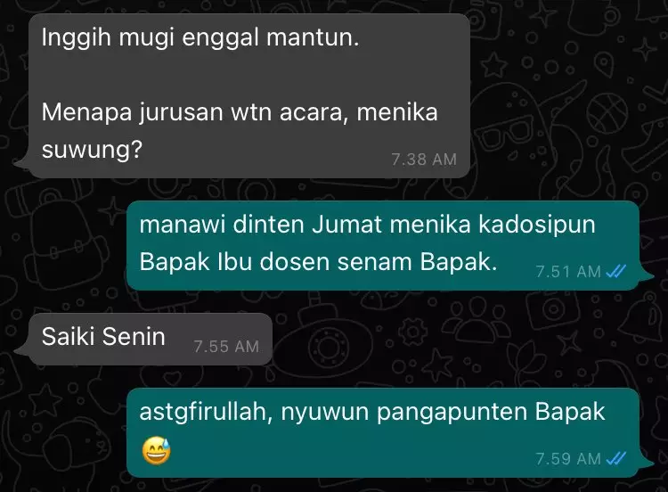 Chat nggak teliti ke dosen © berbagai sumber