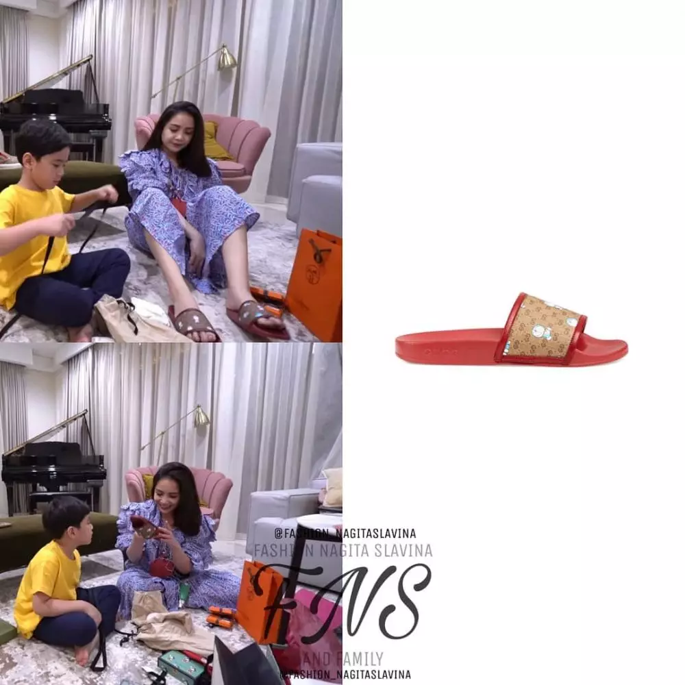 Taksiran harga sandal Nagita Slavina © 2021 brilio.net