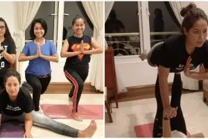 15 Momen pemain Ikatan Cinta saat yoga, lentur banget