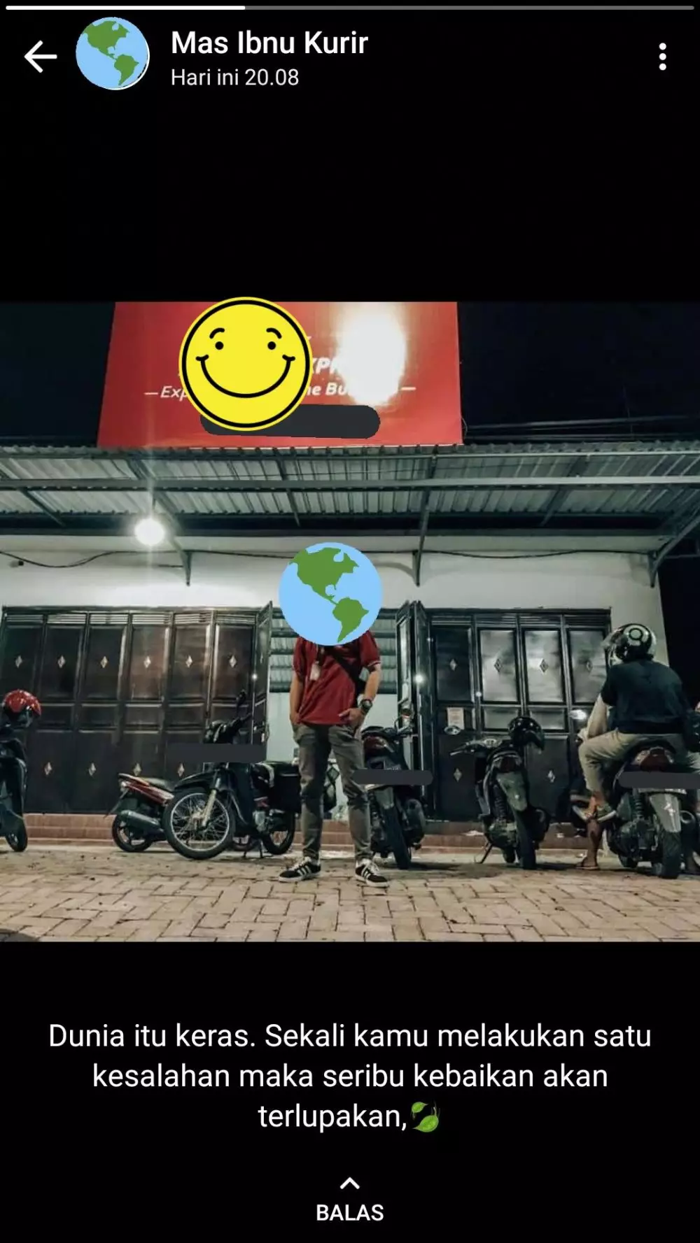 Status bijak kurir di media sosial © Twitter