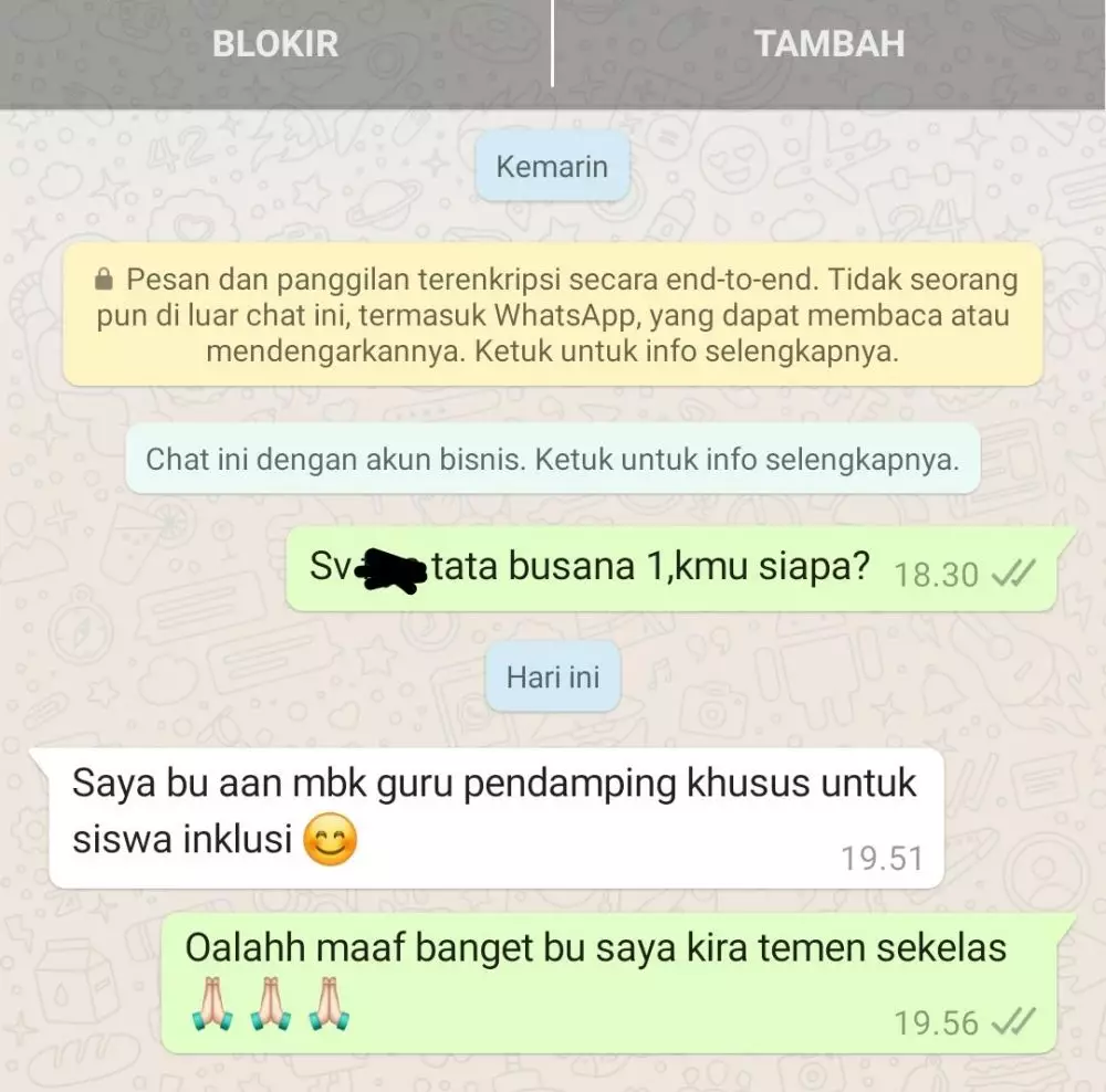  Chat lucu salah sangka ke guru © berbagai sumber