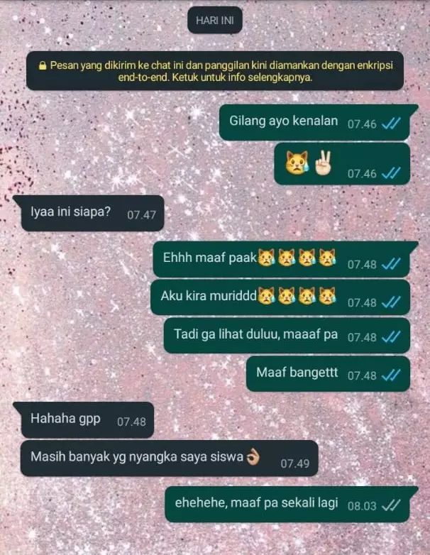  Chat lucu salah sangka ke guru © berbagai sumber