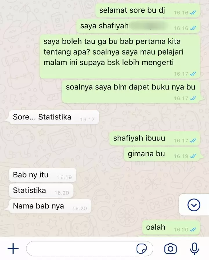  Chat lucu salah sangka ke guru © berbagai sumber