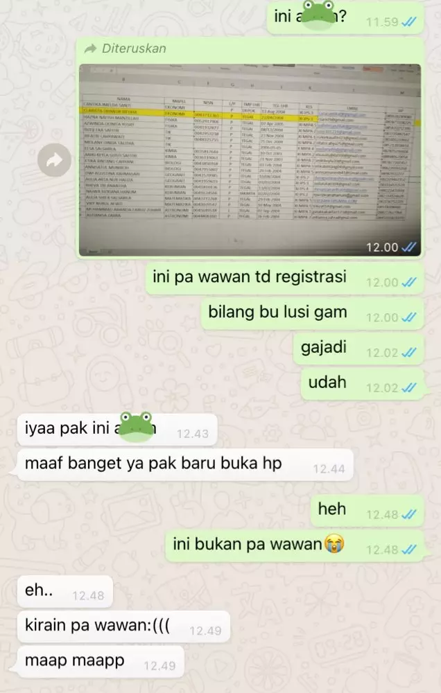  Chat lucu salah sangka ke guru © berbagai sumber