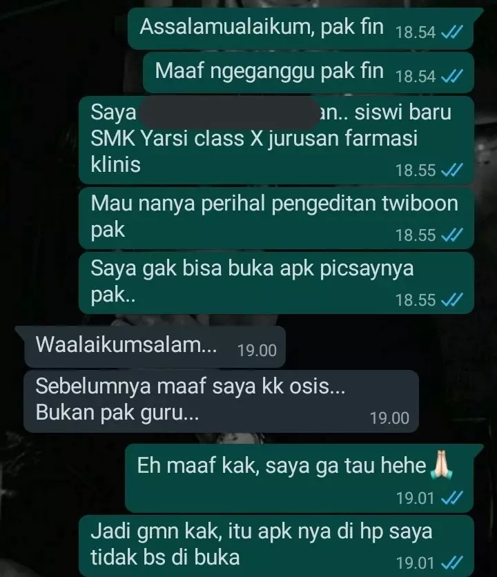  Chat lucu salah sangka ke guru © berbagai sumber