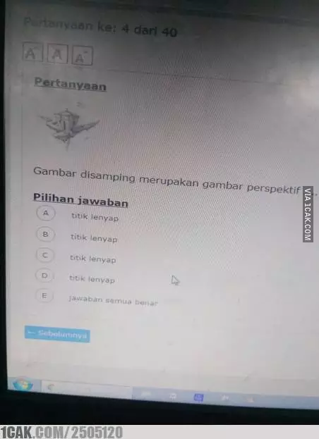 Gambar lucu di soal ujian © 1cak.com