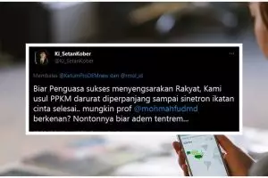 9 Cuitan lucu kabar PPKM Darurat diperpanjang ini bikin senyum kecut