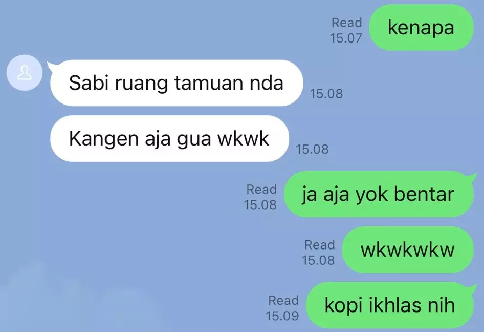 Chat lucu bilang kangen © berbagai sumber Chat lucu bilang kangen © berbagai sumber