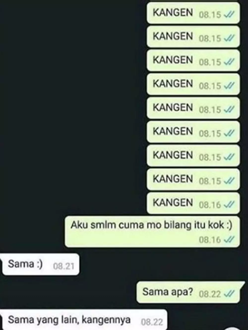 Chat lucu bilang kangen © berbagai sumber Chat lucu bilang kangen © berbagai sumber
