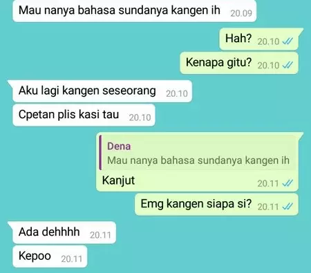 Chat lucu bilang kangen © berbagai sumber Chat lucu bilang kangen © berbagai sumber