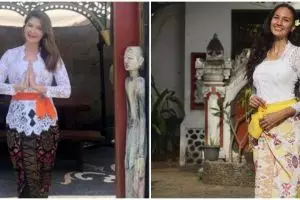 Pesona 9 seleb blasteran pakai baju adat Bali, Luna Maya menawan