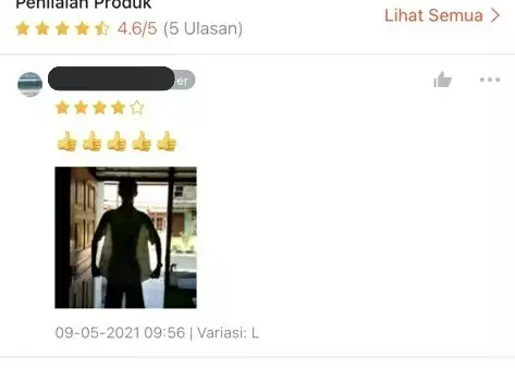 Foto review beli baju di toko online © Twitter