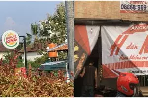 13 Pelesetan lucu di spanduk warung makan ini bikin lihat dua kali