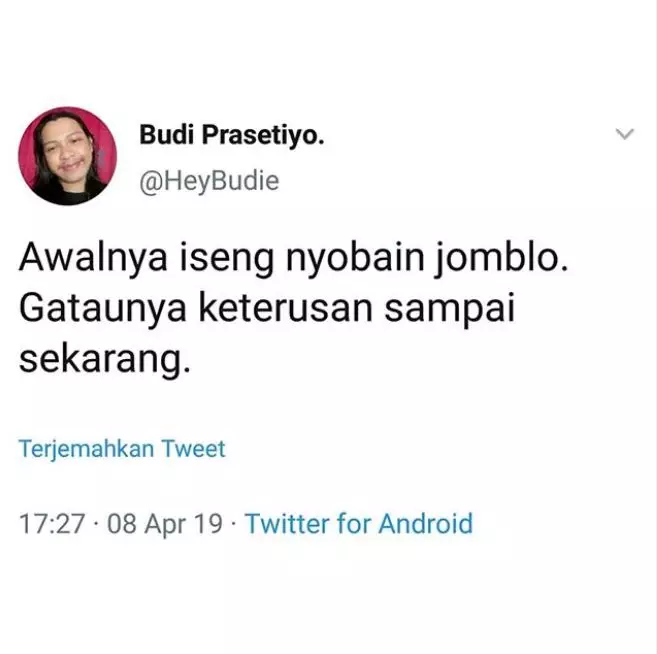 cuitan lucu kelamaan jomblo © 2021 Twitter