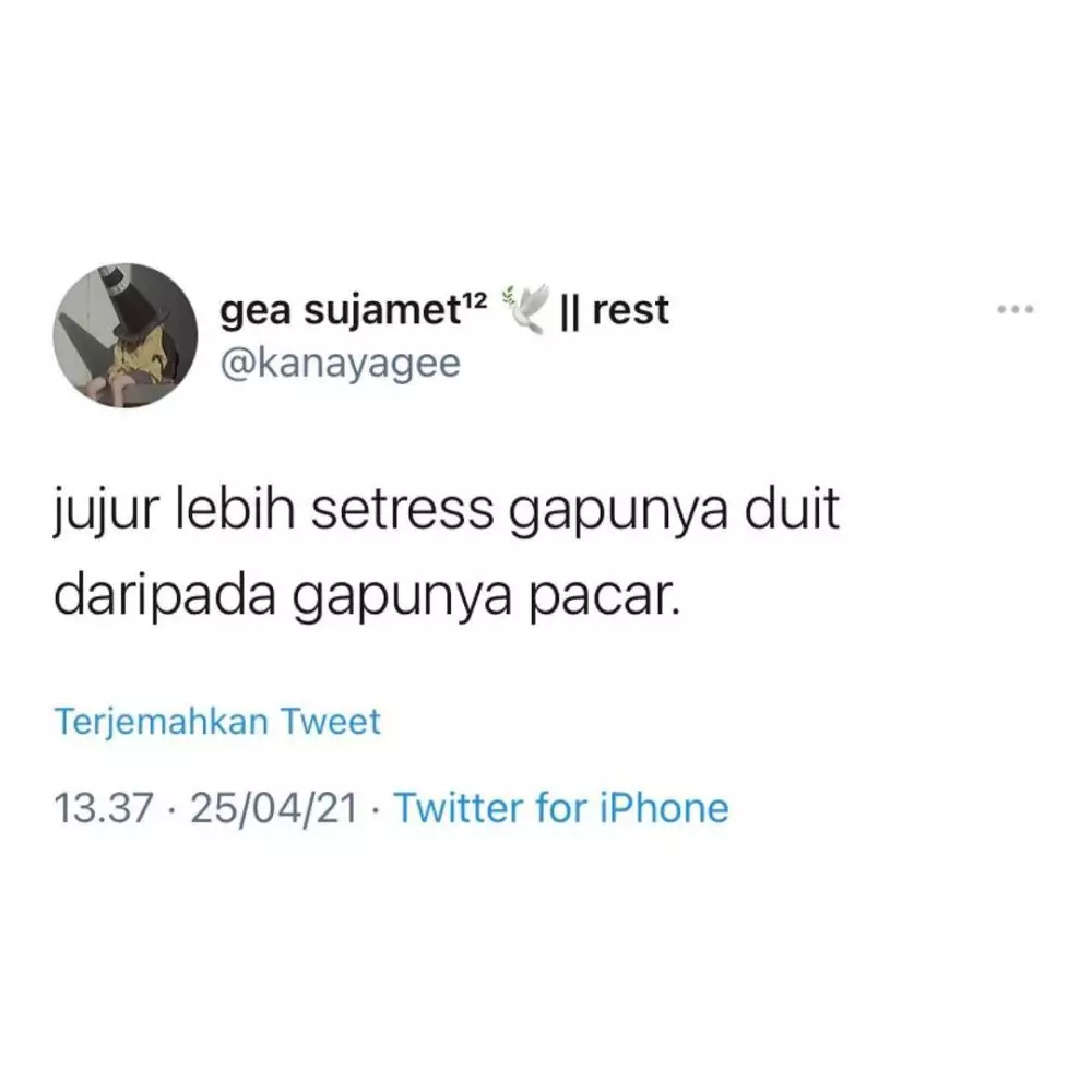 cuitan lucu kelamaan jomblo © 2021 Twitter