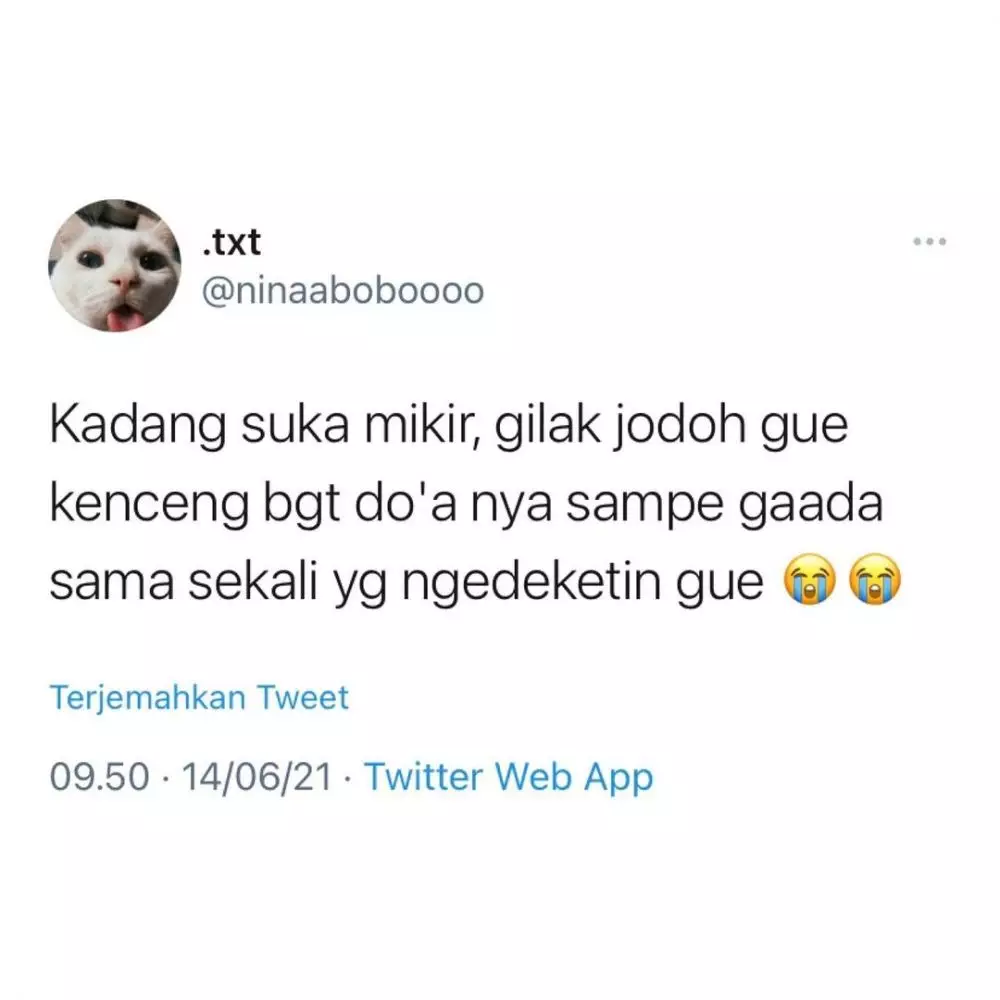 cuitan lucu kelamaan jomblo © 2021 Twitter