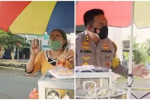 Momen Jenderal Polri beli bakso, tawar harga bikin penjual kaget