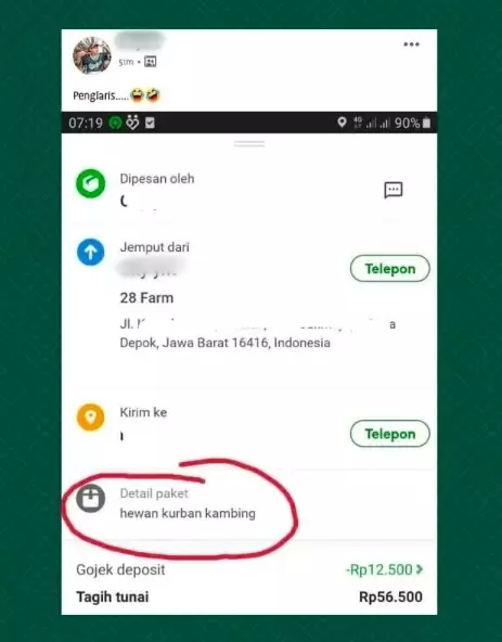 Tulisan di note orderan ojol © Instagram Tulisan di note orderan ojol © Instagram