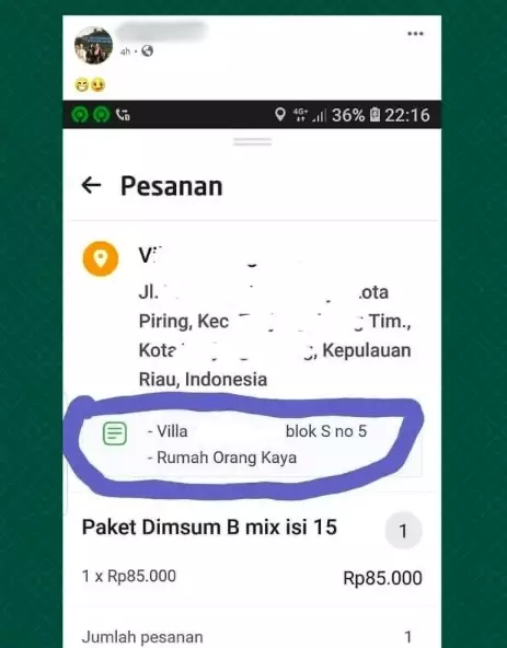 Tulisan di note orderan ojol © Instagram Tulisan di note orderan ojol © Instagram