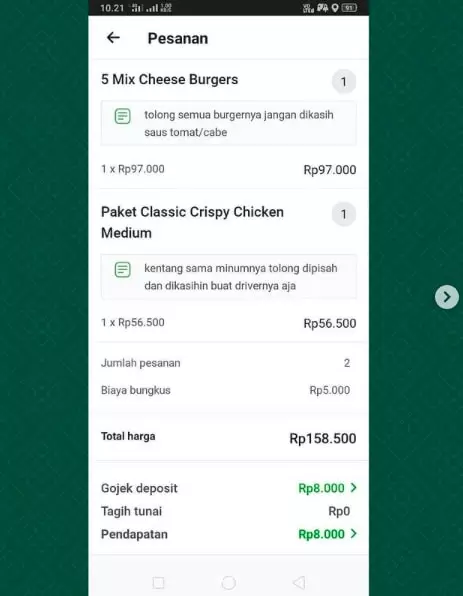 Tulisan di note orderan ojol © Instagram Tulisan di note orderan ojol © Instagram