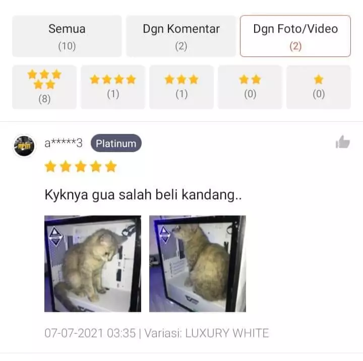Potret lucu hewan di review olshop © Twitter