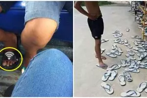 11 Momen lucu pakai sandal ini absurdnya bikin lihat dua kali