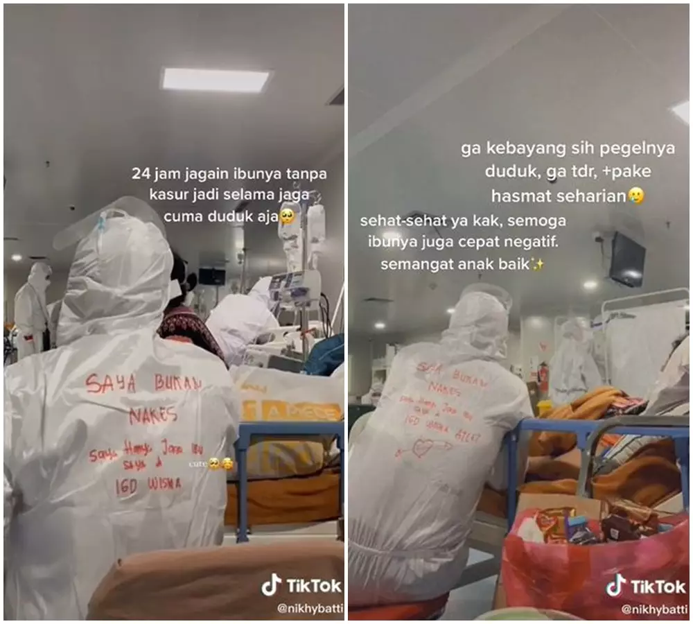 kakak adik jaga ibu di igd © 2021 TikTok